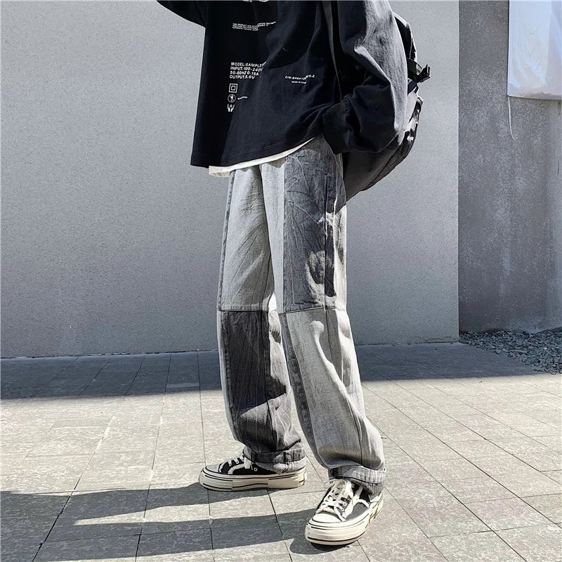 Style Fashion Men's Denim Wide-leg Pants