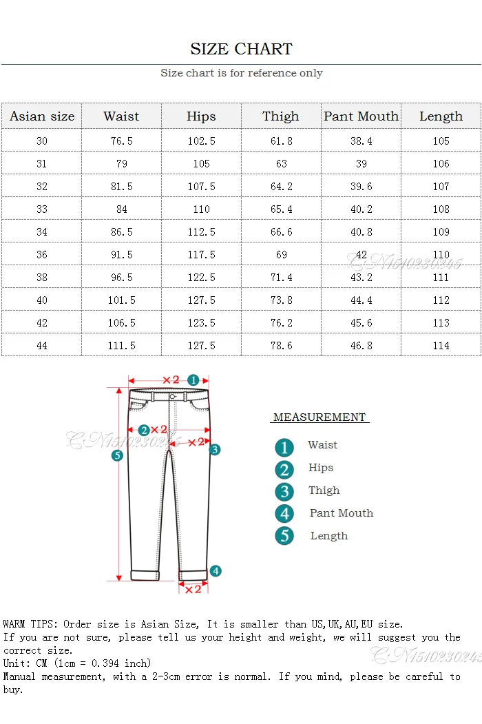 Plus Size Men's Light Blue Jeans Loose Straight Denim Pants