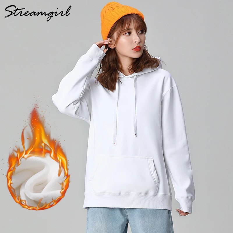 Hoodies Fleece Sweatshirt For Women Long Sleeve Fleece Oversized