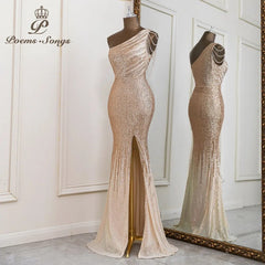 Exquisite One shoulder style evening dress prom