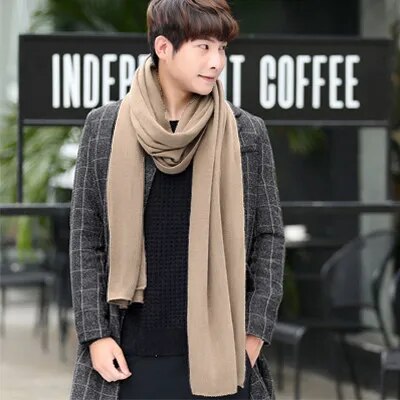 Men Scarf Knit Unisex Thick Warm Long Size