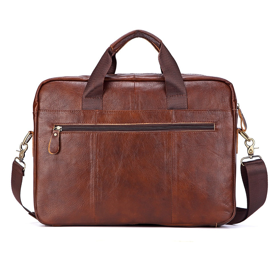 Men Genuine Leather Handbags Casual Leather Laptop Bags