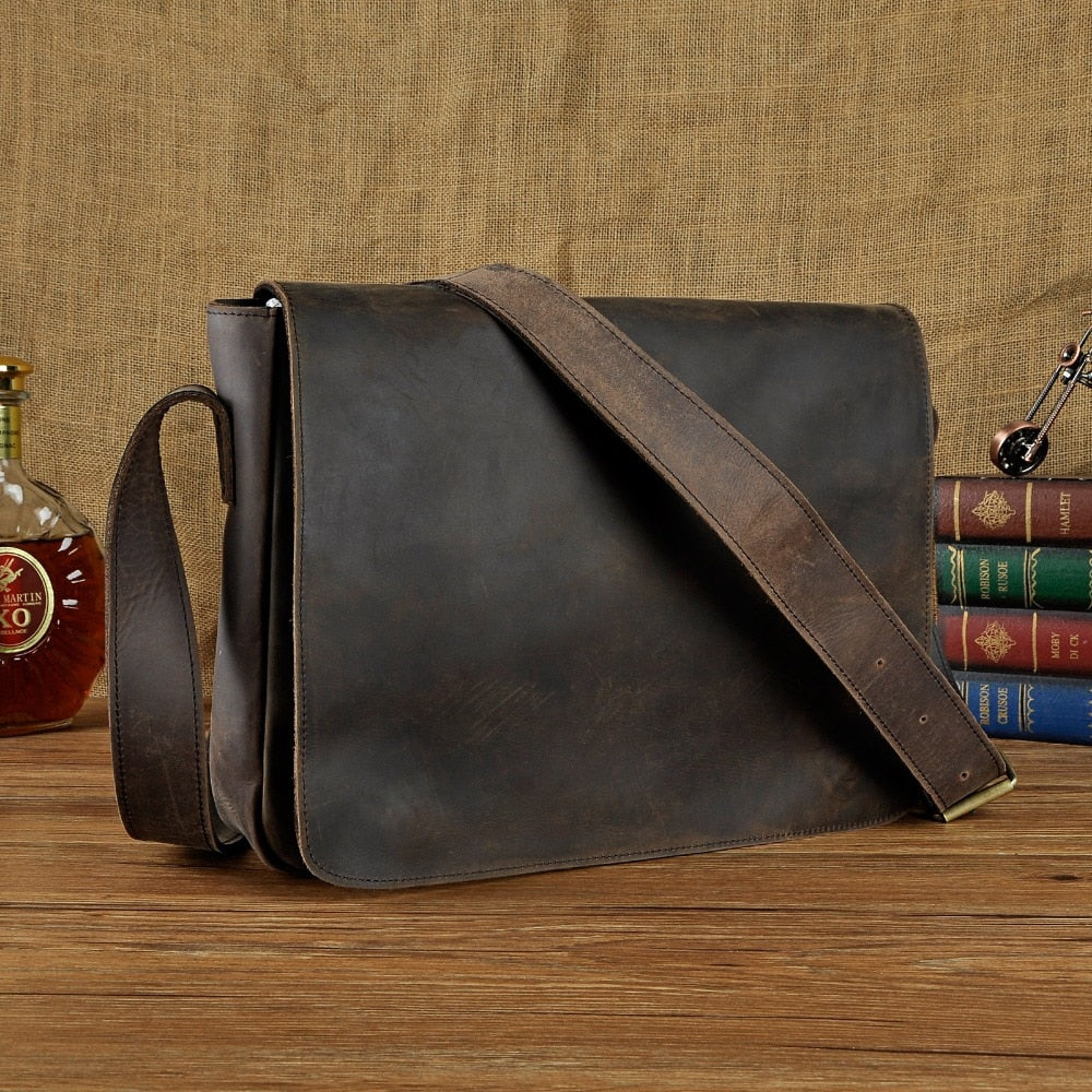 Fashion Real Leather Male Casual Messenger bag