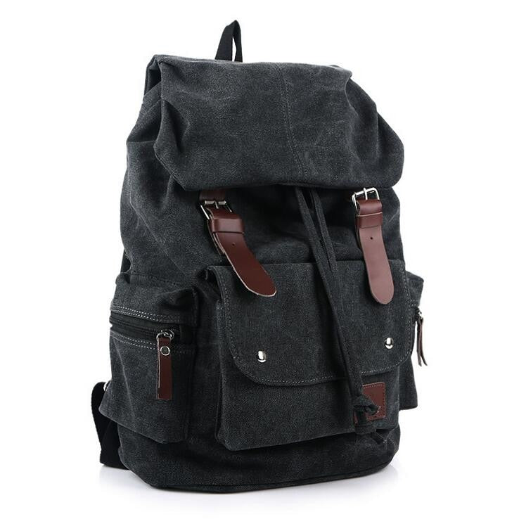 Casual Vintage Big Laptop Rucksack Canvas Drawstring Backpack