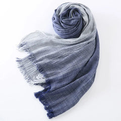 Men Striped Cotton Linen Scarfs Vintage Oversized