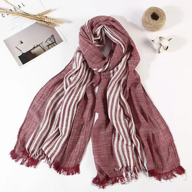 Scarf Men Long Fashion Blue Black Color Striped Scarf