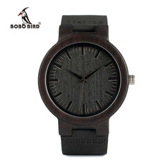 Men's Design Brand Wooden Bamboo With Leather