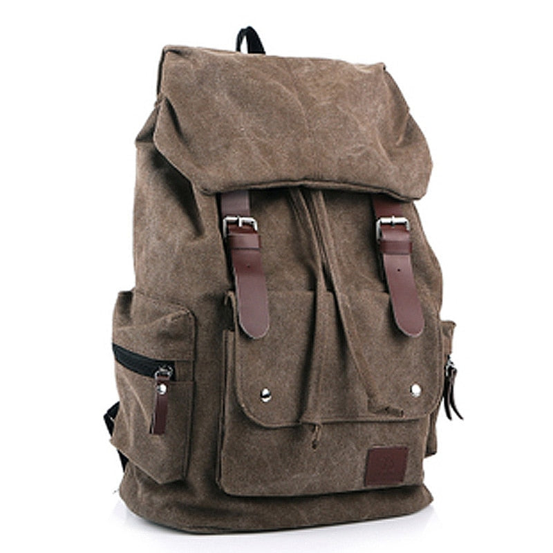 Casual Vintage Big Laptop Rucksack Canvas Drawstring Backpack