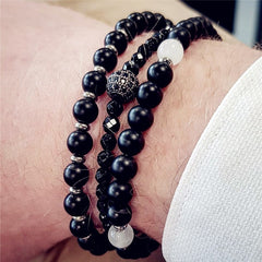 Fashion Men Bracelet Sets Trendy Handmade Classic Strand Stone