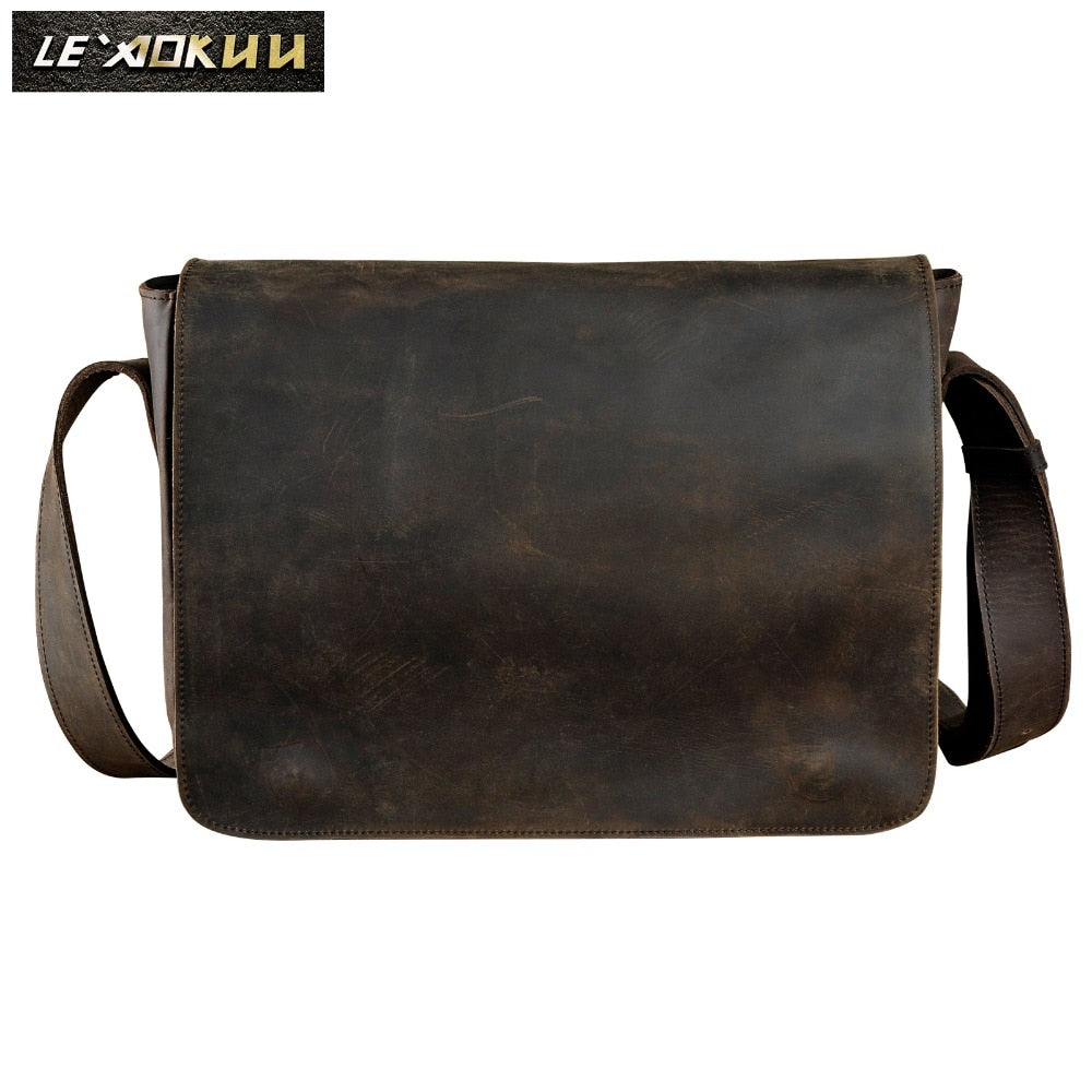 Fashion Real Leather Male Casual Messenger bag