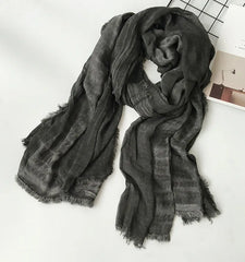 Style Cotton And Linen Solider Color Fashion Men Scarf