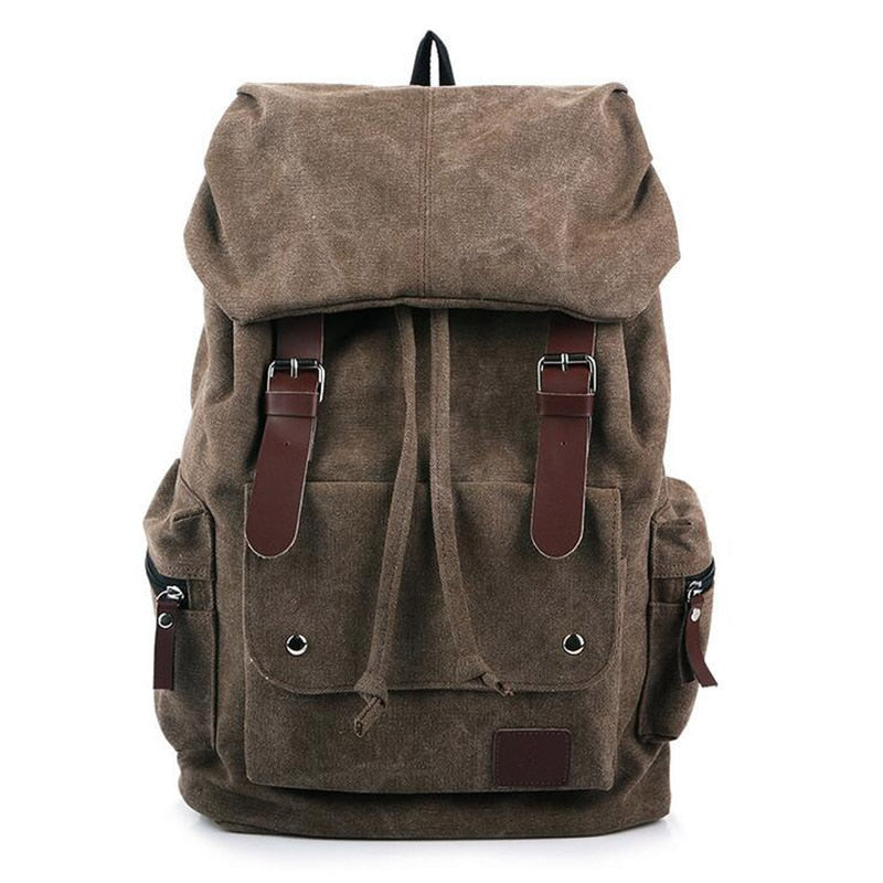 Casual Vintage Big Laptop Rucksack Canvas Drawstring Backpack