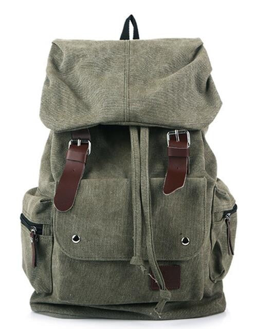 Casual Vintage Big Laptop Rucksack Canvas Drawstring Backpack