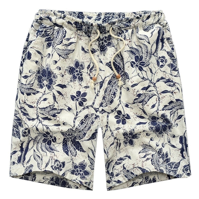 Summer Casual Shorts Men Drawstring Printed male