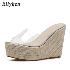 Summer Fashion PVC Jelly Wedges Platform Women's Slippers