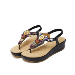 platform sandals Style Women Sandals Bohemia Flats Beaded