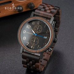 Wooden Men Watch 43 mm Japanese Movement