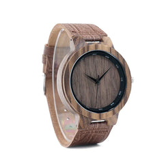 Wood Watch Grain Leather Band Designer Quartz