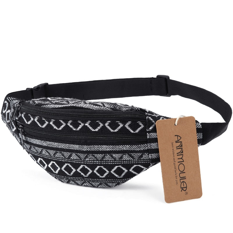 Women Fanny Pack Colors Fabric Waist Packs Bohemian Style