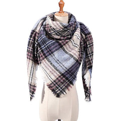 Triangle Scarf For Women Plaid Warm Wraps Blanket