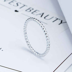 New 925 Sterling Sliver Women Rope Shape Rings