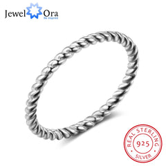 New 925 Sterling Sliver Women Rope Shape Rings