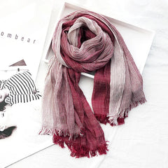 Mens Scarf Fashion Brand Striped Shawls Cotton Tassel