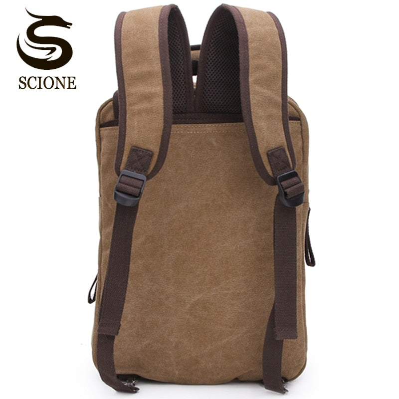 Large Capacity Canvas Shoulder Bags Female/Male Travel Backpack