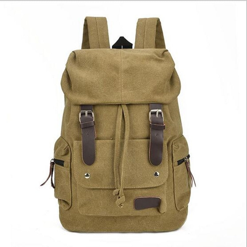 Casual Vintage Big Laptop Rucksack Canvas Drawstring Backpack