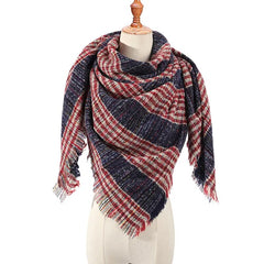 Triangle Scarf For Women Plaid Warm Wraps Blanket