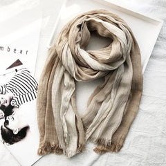 Mens Scarf Fashion Brand Striped Shawls Cotton Tassel