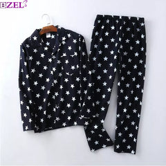 Fashion stars brushed cotton casual pajamas sets