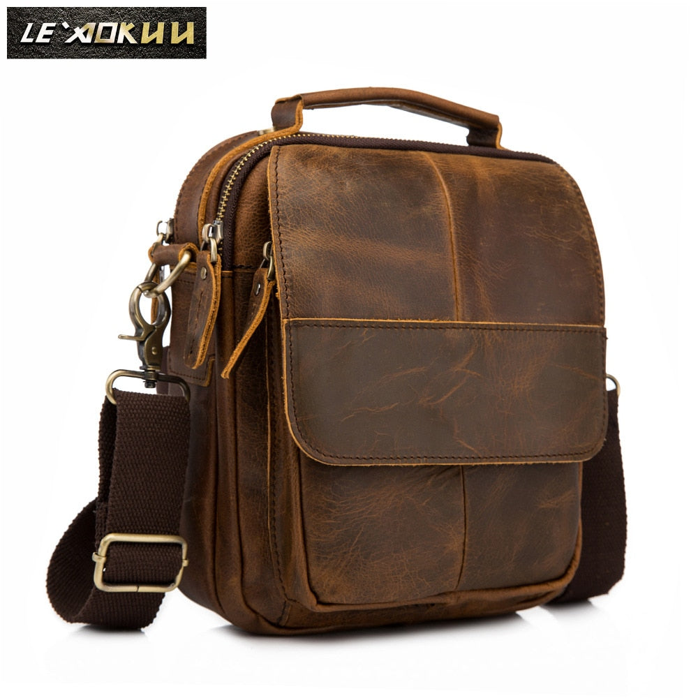 Original Leather Male Fashion Casual Tote Messenger