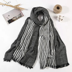 Scarf Men Long Fashion Blue Black Color Striped Scarf