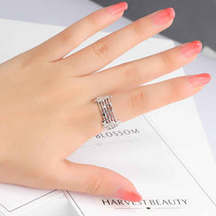 Sliver Color Rings for Women with Musical Note Pattern