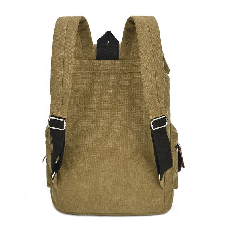 Casual Vintage Big Laptop Rucksack Canvas Drawstring Backpack