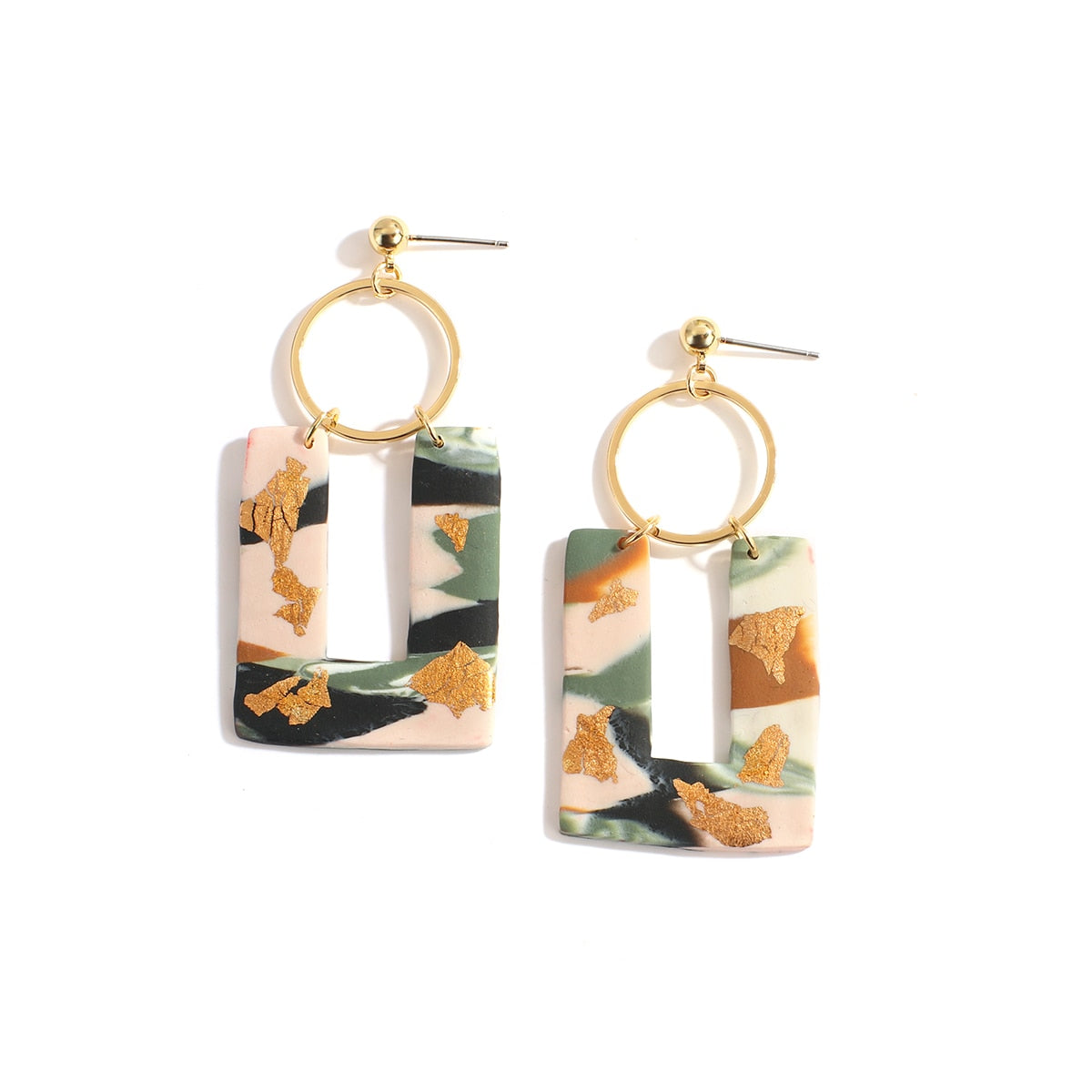 Handmade Polymer Clay Drop Earrings Fashion Pattern