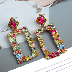 Fashion Boho Multicolor Square Drop Dangle Earrings