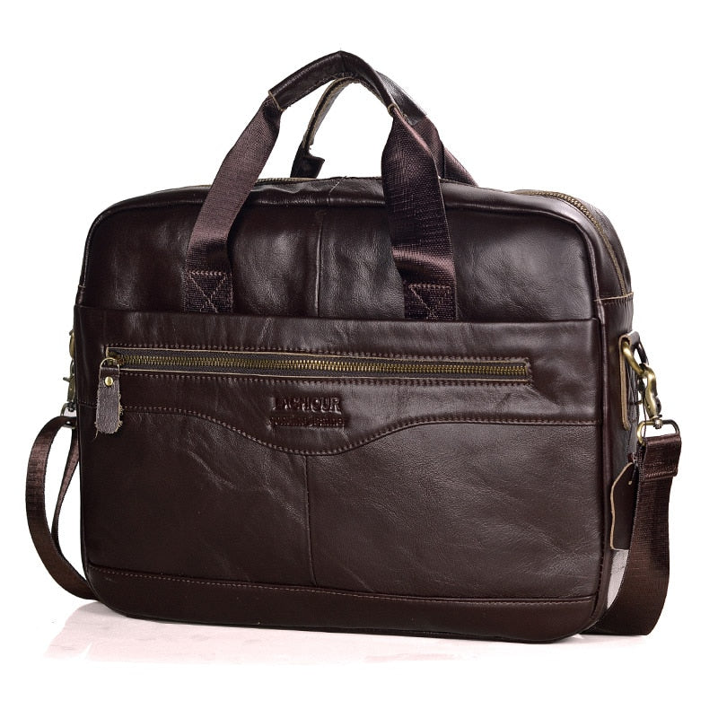 Men Genuine Leather Handbags Casual Leather Laptop Bags