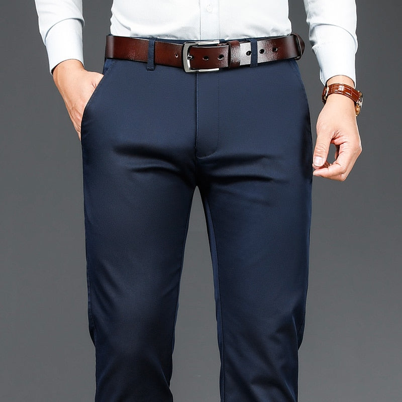 4 Color Men's Business Regular Fit Casual Pants