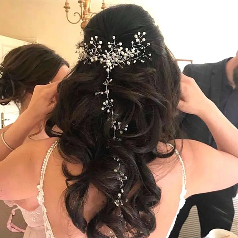 Crystal Pearl Bridal Tiaras Hairbands Hairpins