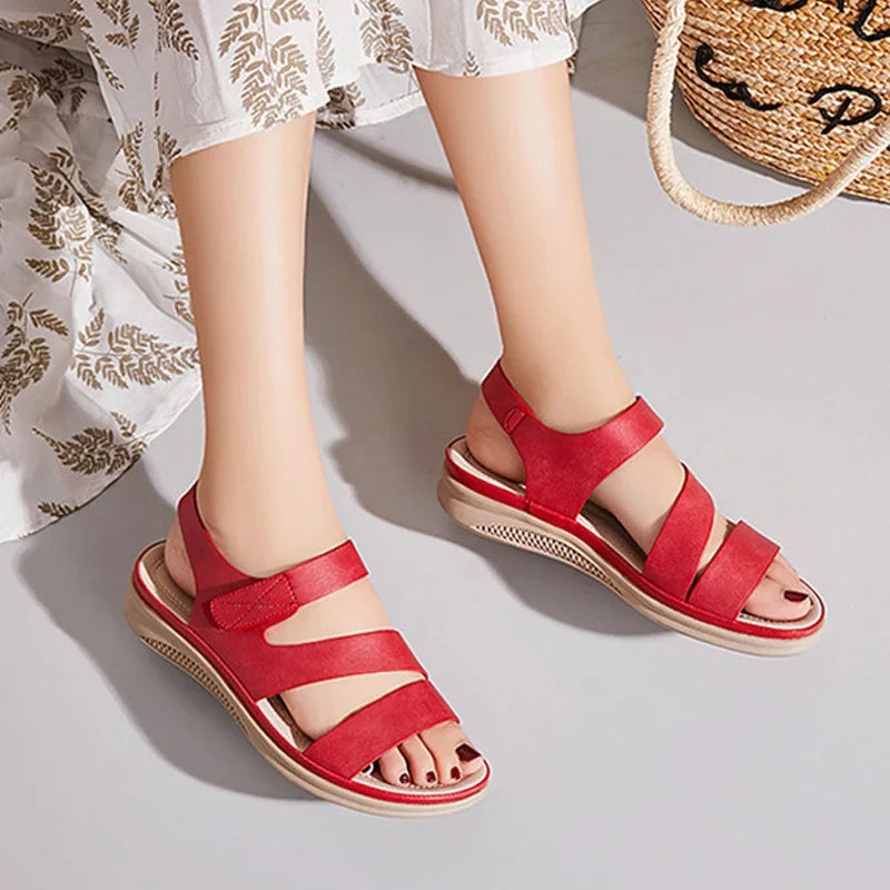 Summer shoes women retro sandals round head slope