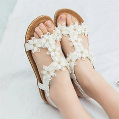 Comfortable flat sandals women woman bohemia flowers