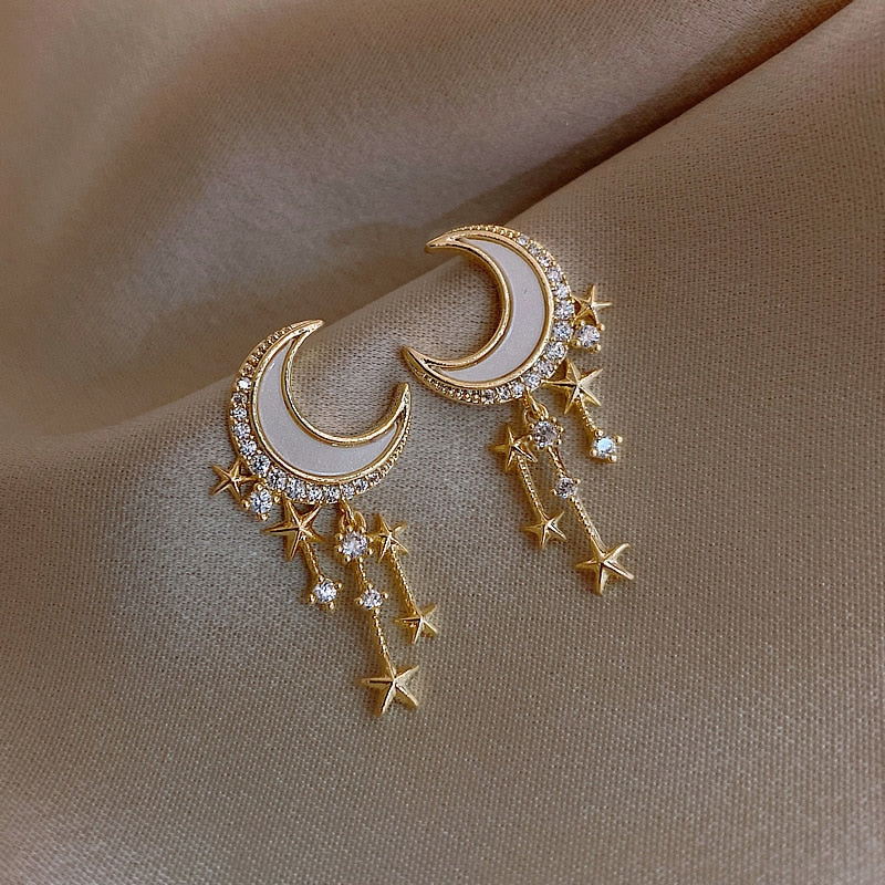 Trendy Moon Dangle Earrings