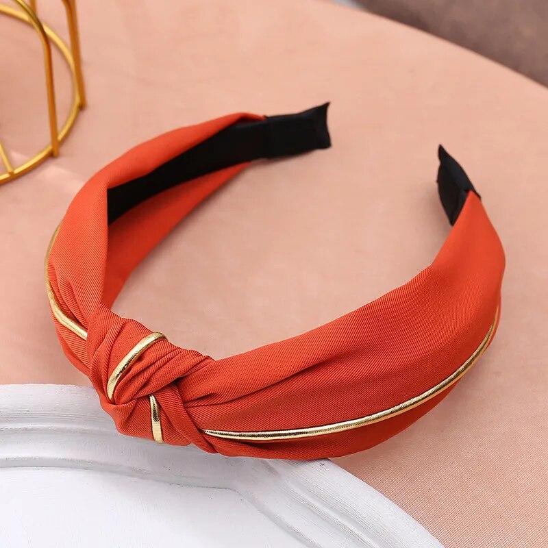 Fashion Solid Color Hair Bands Jewelry Cross Knot Wide