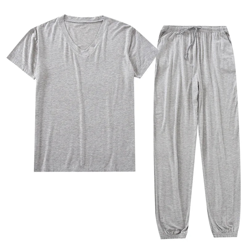 men's pajamas suit modal viscose short-sleeved trousers