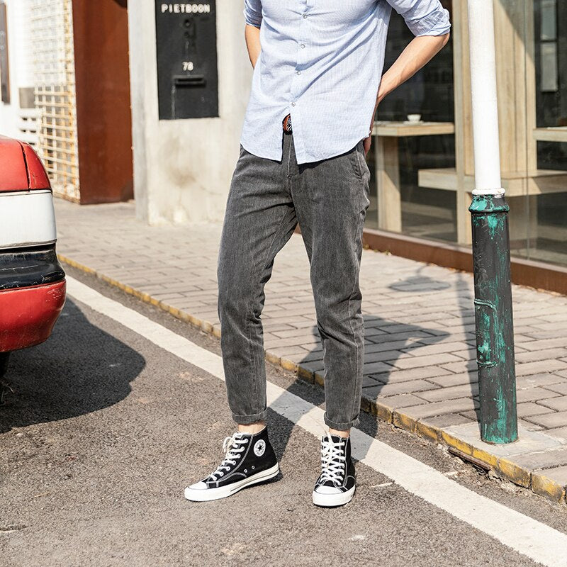 Fashion Streetwear Slim Fit Jeans Denim Trousers