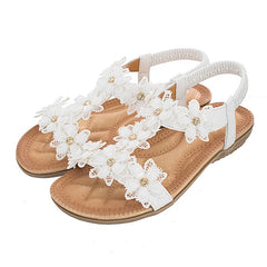 Comfortable flat sandals women woman bohemia flowers