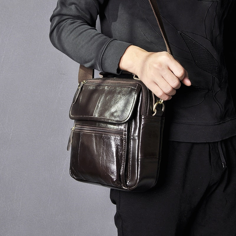 Genuine Original Leather Male Casual Shoulder Messenger bag