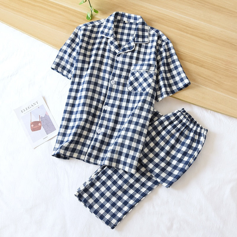 couple short-sleeved trousers pajamas two-piece simple home set